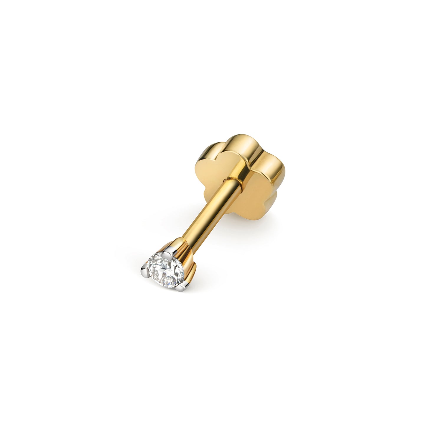 Single Diamond 9ct Gold Screw Back Earring
