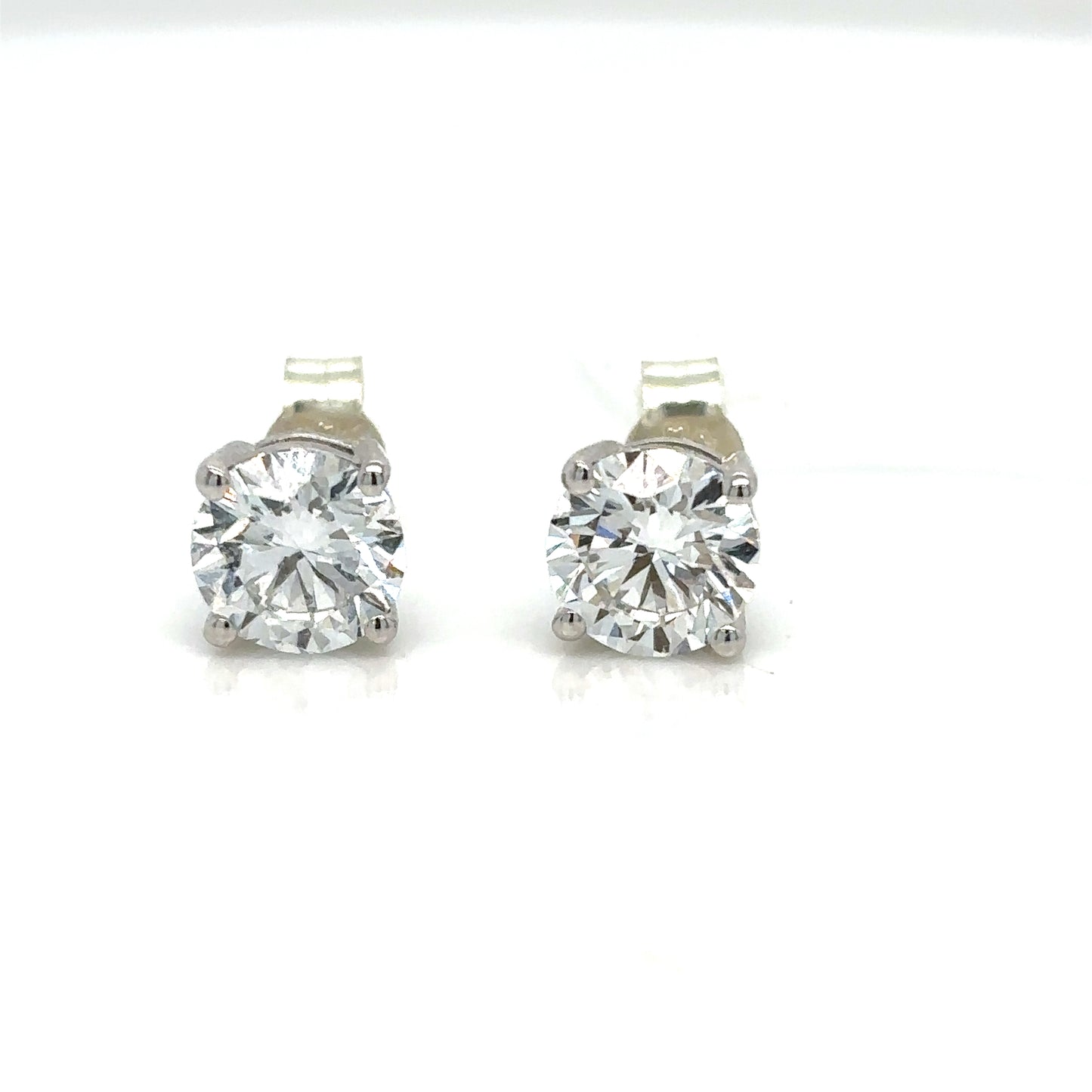 Four Claw Lab Grown Diamond Stud Earrings
