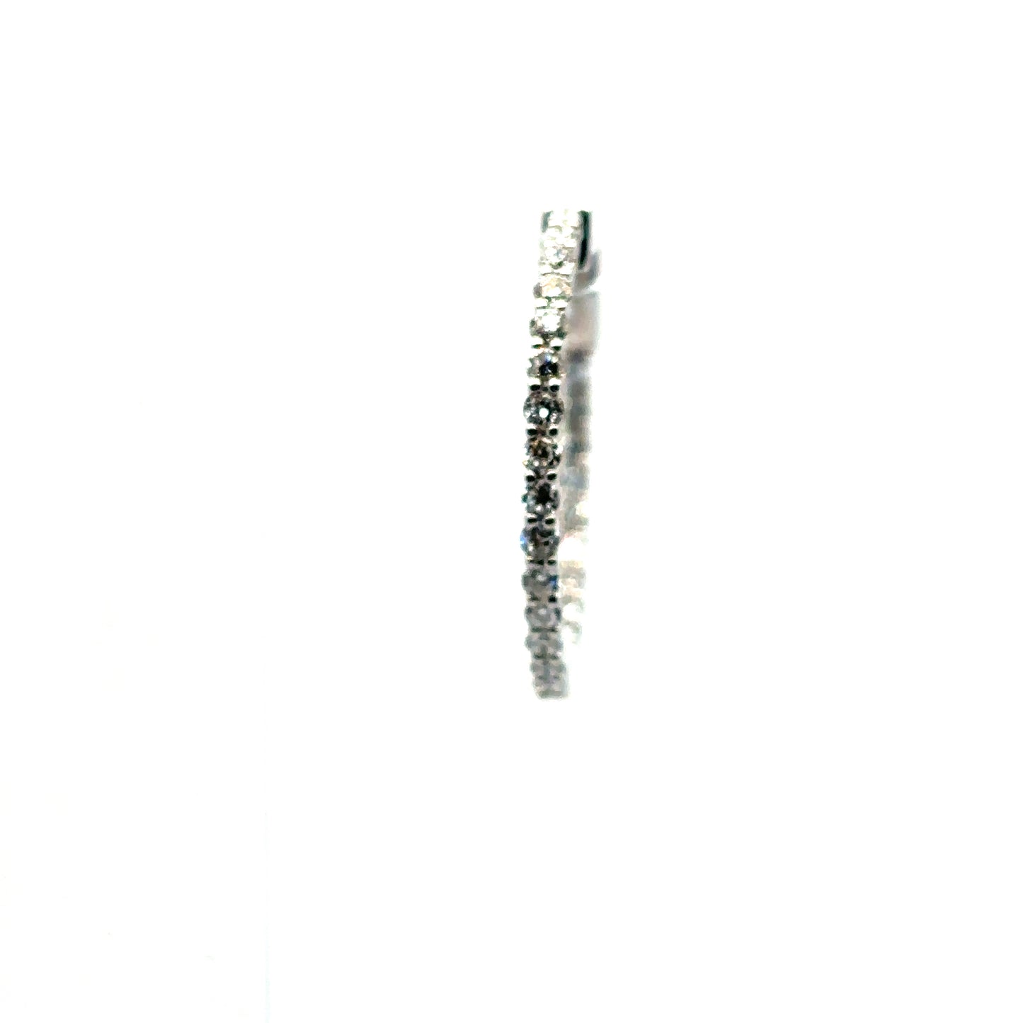 Inside And Out Round Brilliant Diamond, 9ct White Gold Hinged Hoop Earrings