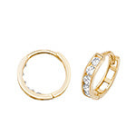 9CT YEL GOLD HINGED CZ EARRINGS