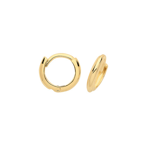 9ct Yellow Gold 8mm Hinged Hoop Earrings