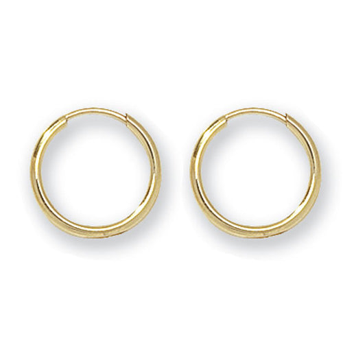 Yellow Gold 13mm Sleeper Hoop Earrings