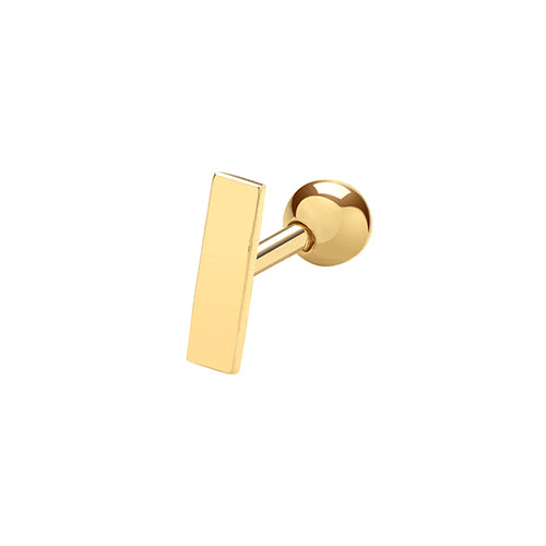 9ct Yellow Gold Bar Cartilage 6mm Post Stud