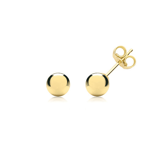9ct Yellow Gold 5mm Ball Stud Earring