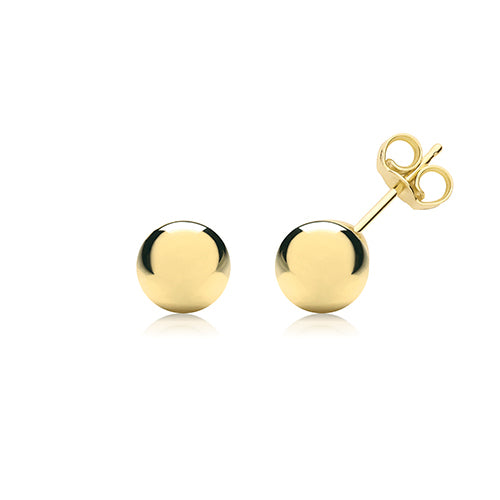 9ct Yellow Gold 6mm Ball Stud Earrings