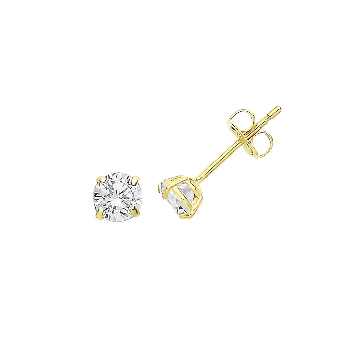 9ct Yellow Gold Cubic Zirconia Stud Earrings