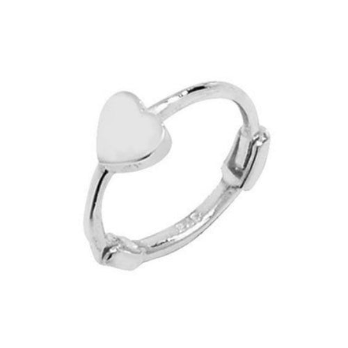 9ct White Gold Cartilage Heart Hoop Earring