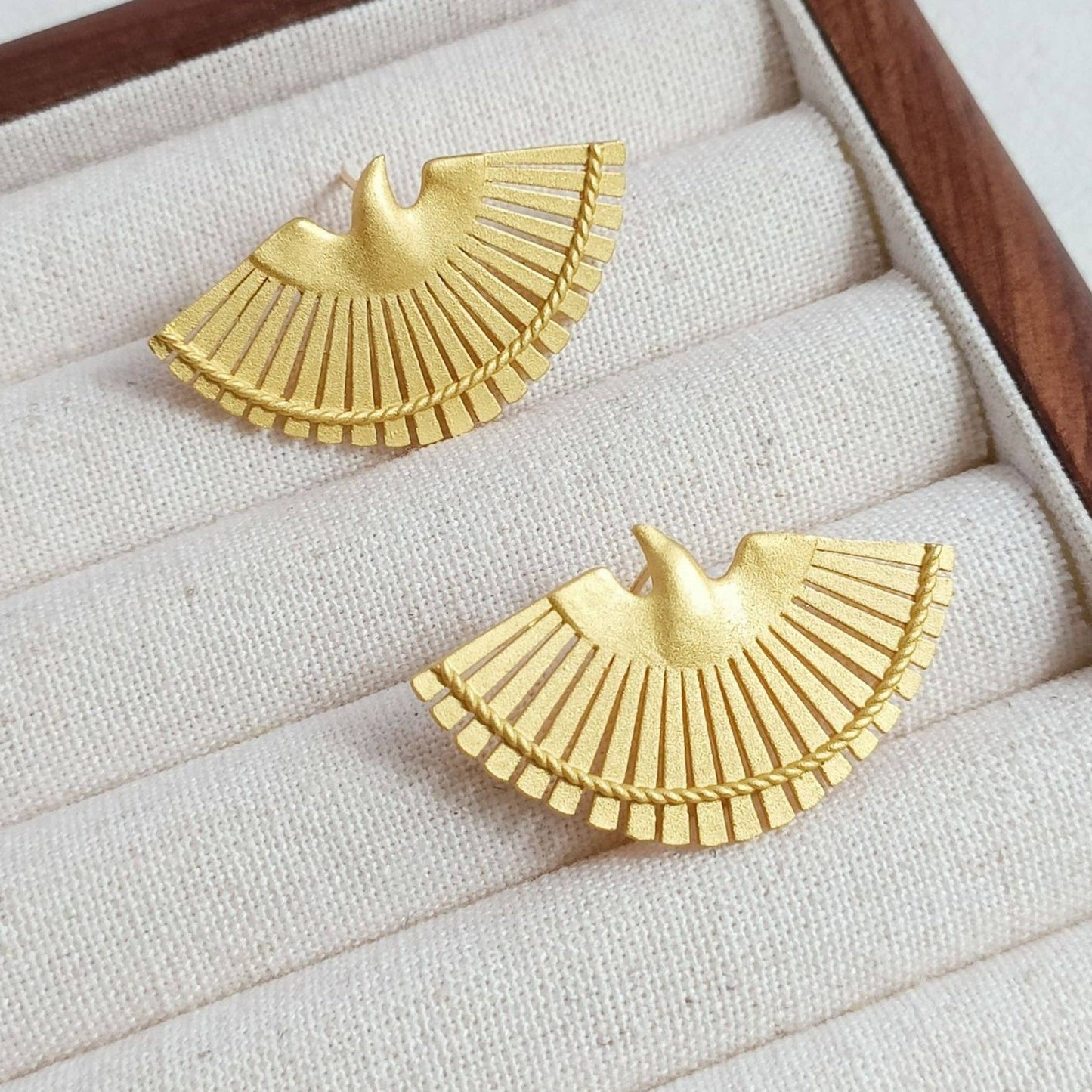 Gold Plated Swallow Bird Design Earrings