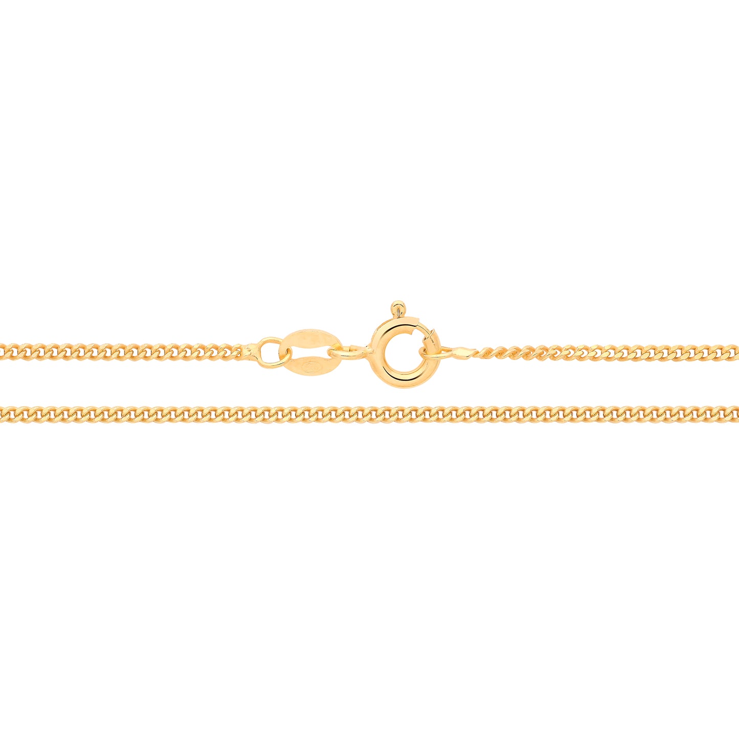 925 Yellow Gold Plated Fine Curb Chain 20"