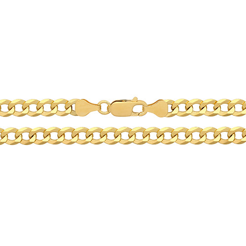 925 gold flat curb bracelet 7"
