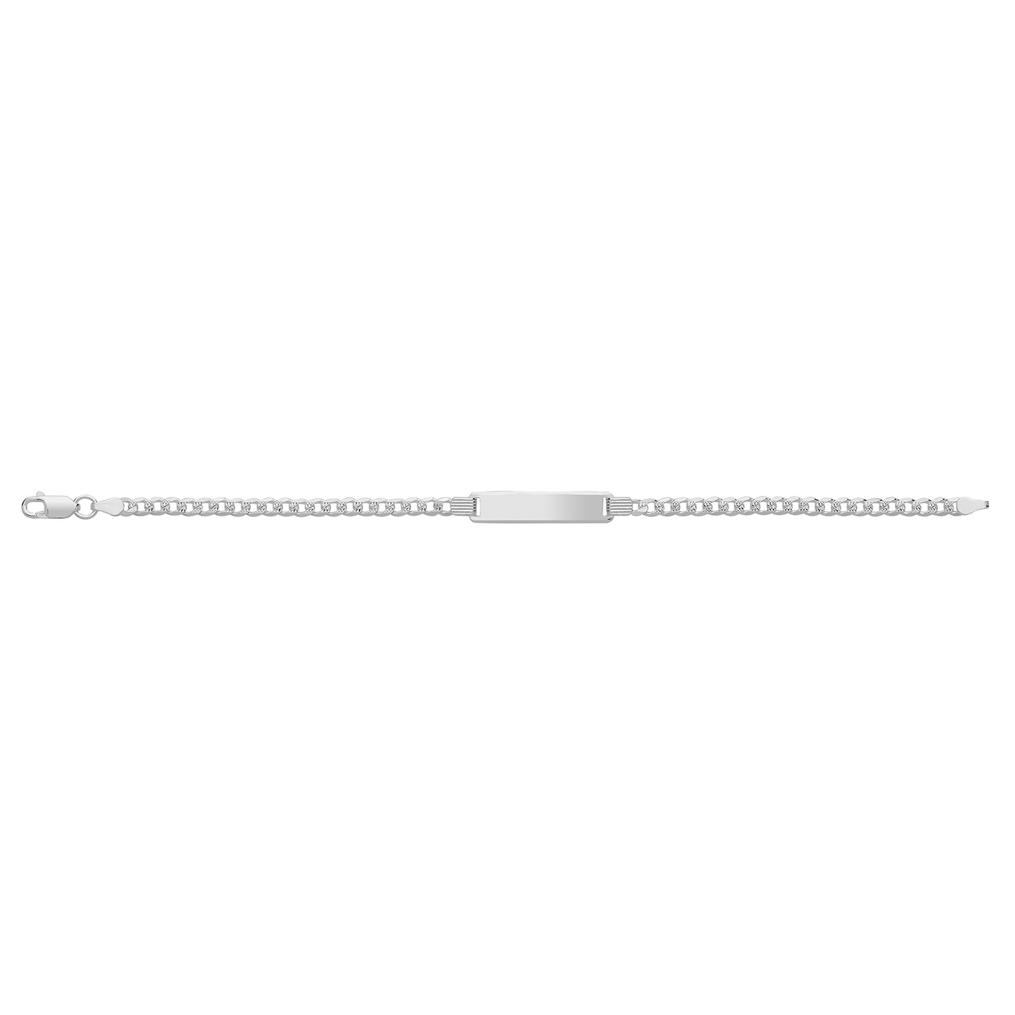 Silver curb pave ID bracelet