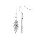 Silver Leaf Drop Earrings