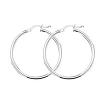Large Silver V-Clip Hoop Earrings