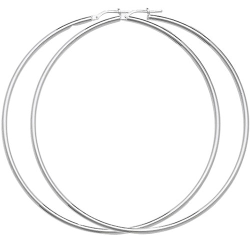 925 Sterling Silver Hoop Earrings 70mm