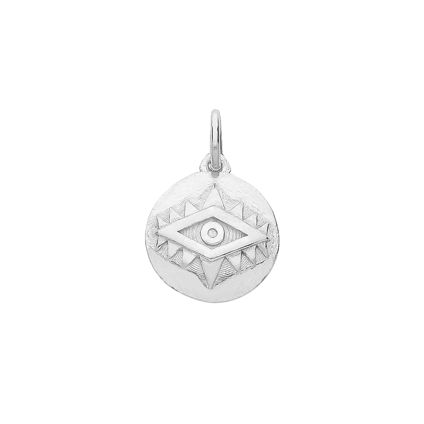 Sterling Silver Round Evil Eye Pendant