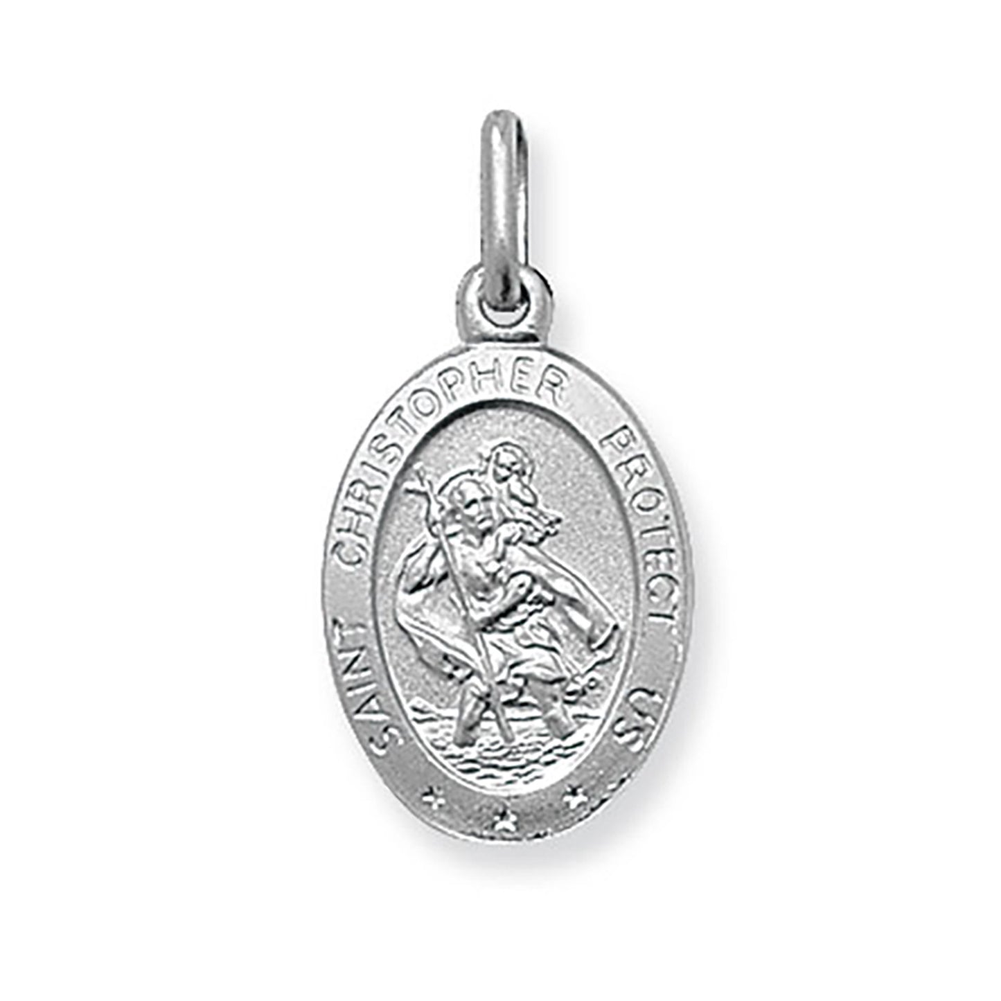 Sterling Silver Oval St Christopher's Pendant