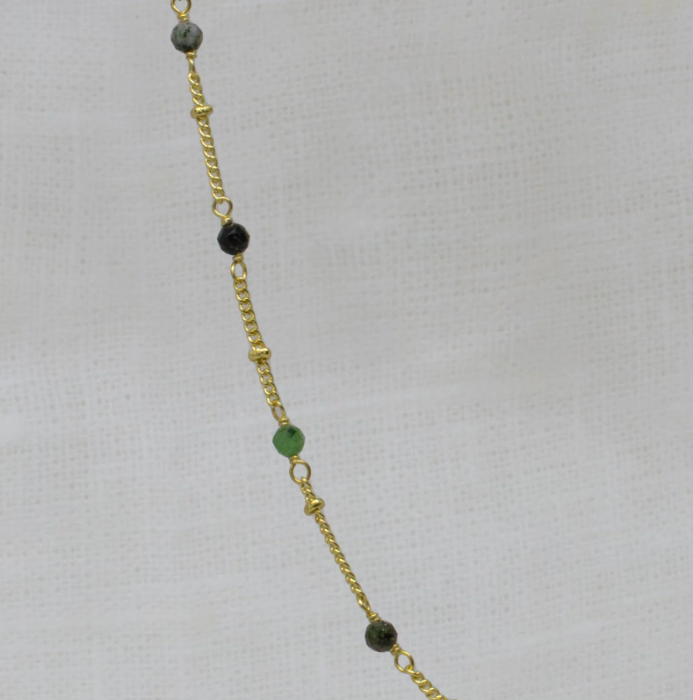 18ct Gold Vermeil Satellite Multi Gemstone Necklace