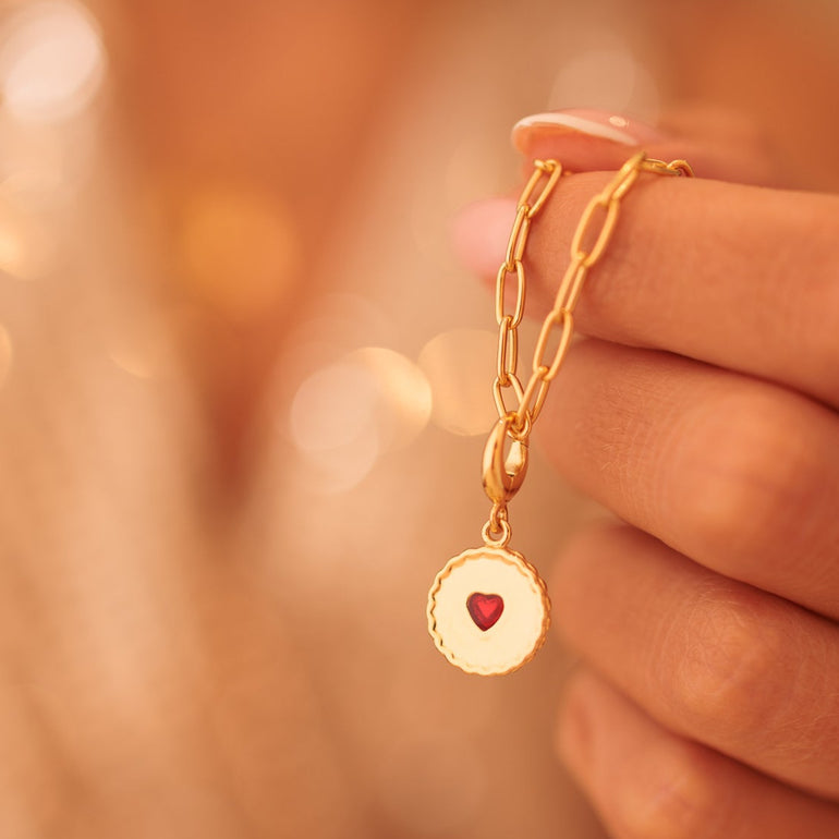 Gold Plated Jammie Dodger Biscuit Charm