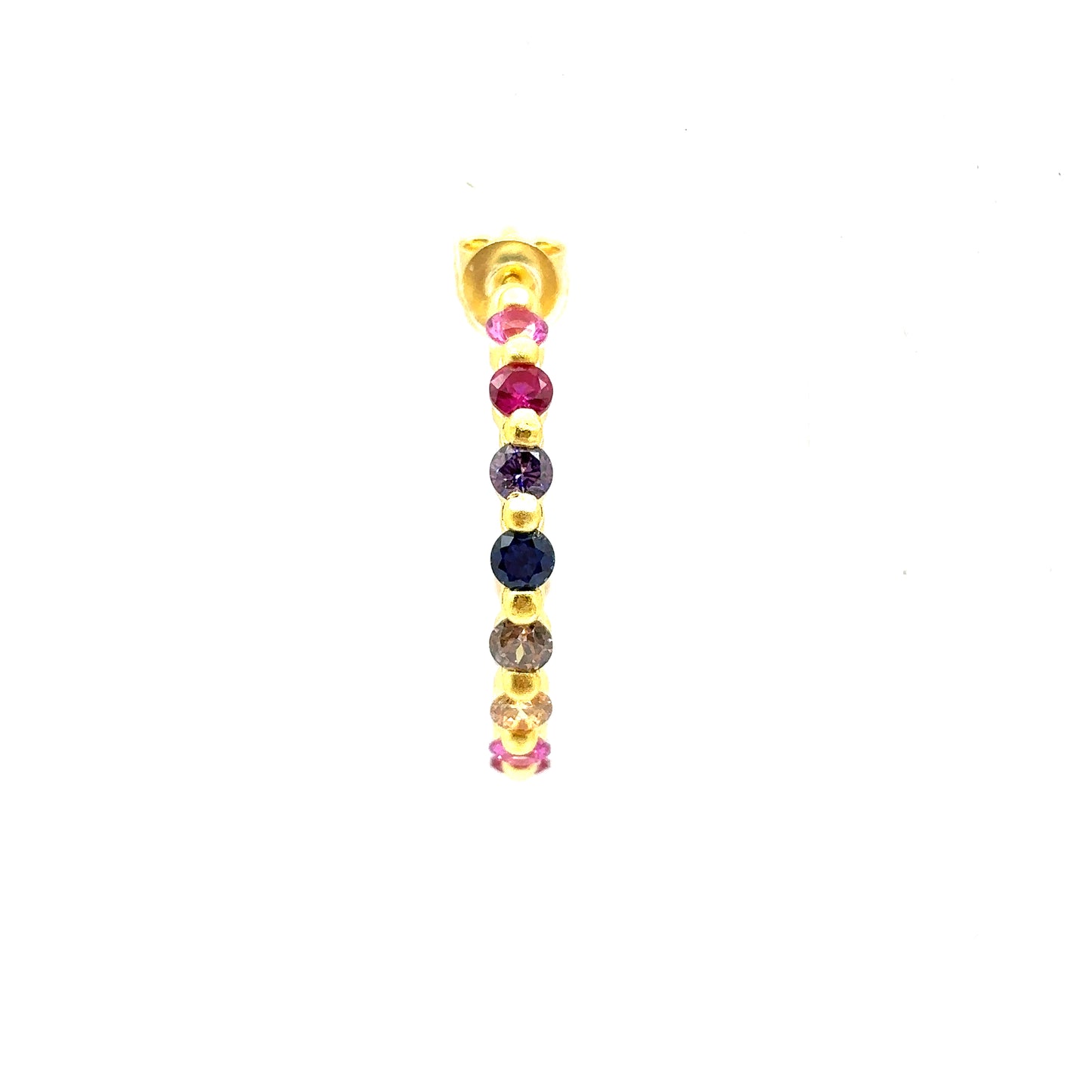Multicolour Stone Medium Hoop Earrings