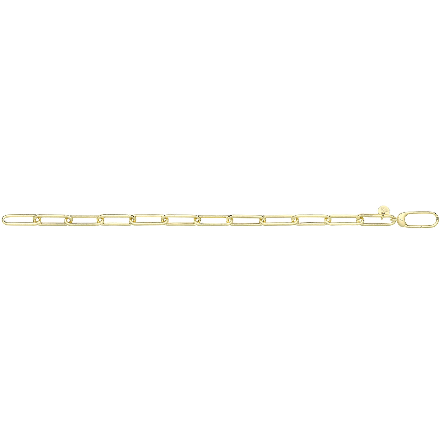 Sterling Silver, Yellow Gold Plated Heavy Paperclip Bracelet