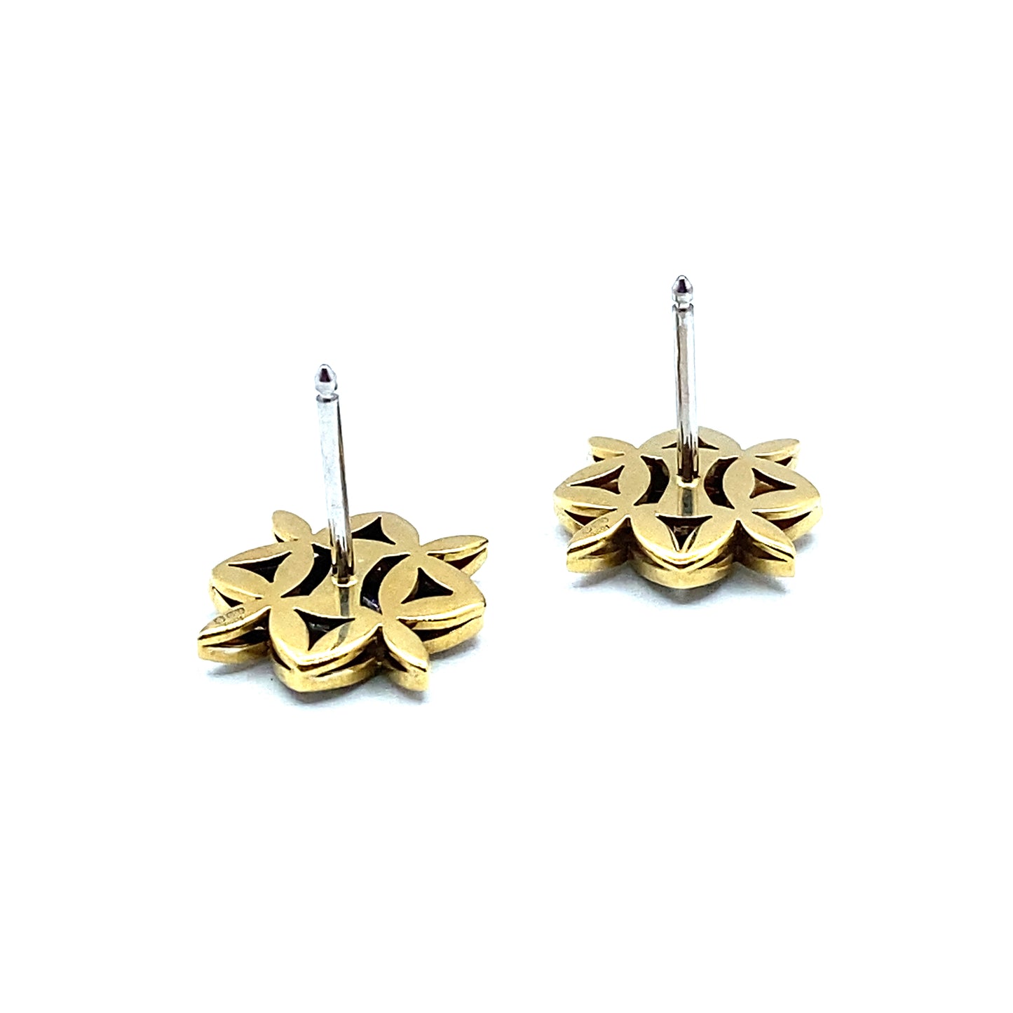 Diamond and 18ct yellow Gold Floral Design Stud Earrings