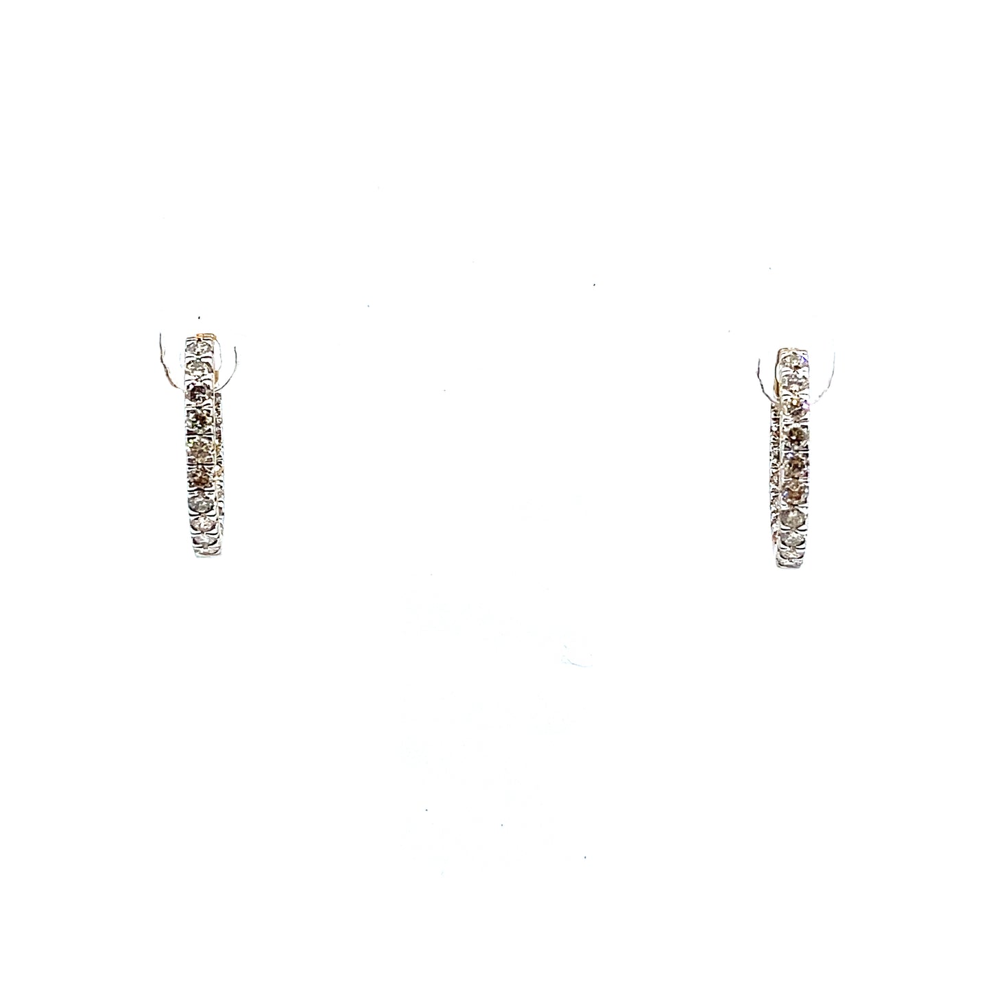 9ct Yellow Gold Inside & Out Brilliant Cut Diamond Hinged Hoop Earrings