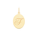 9ct Yellow Gold Disc Letter Pendant