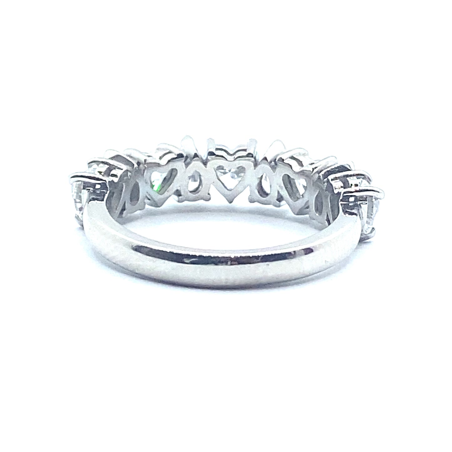 Pear and Heart Cut Half Eternity, Natural Diamond Ring in Platinum