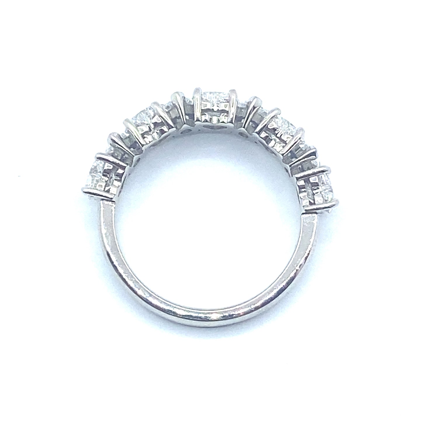 Pear and Heart Cut Half Eternity, Natural Diamond Ring in Platinum