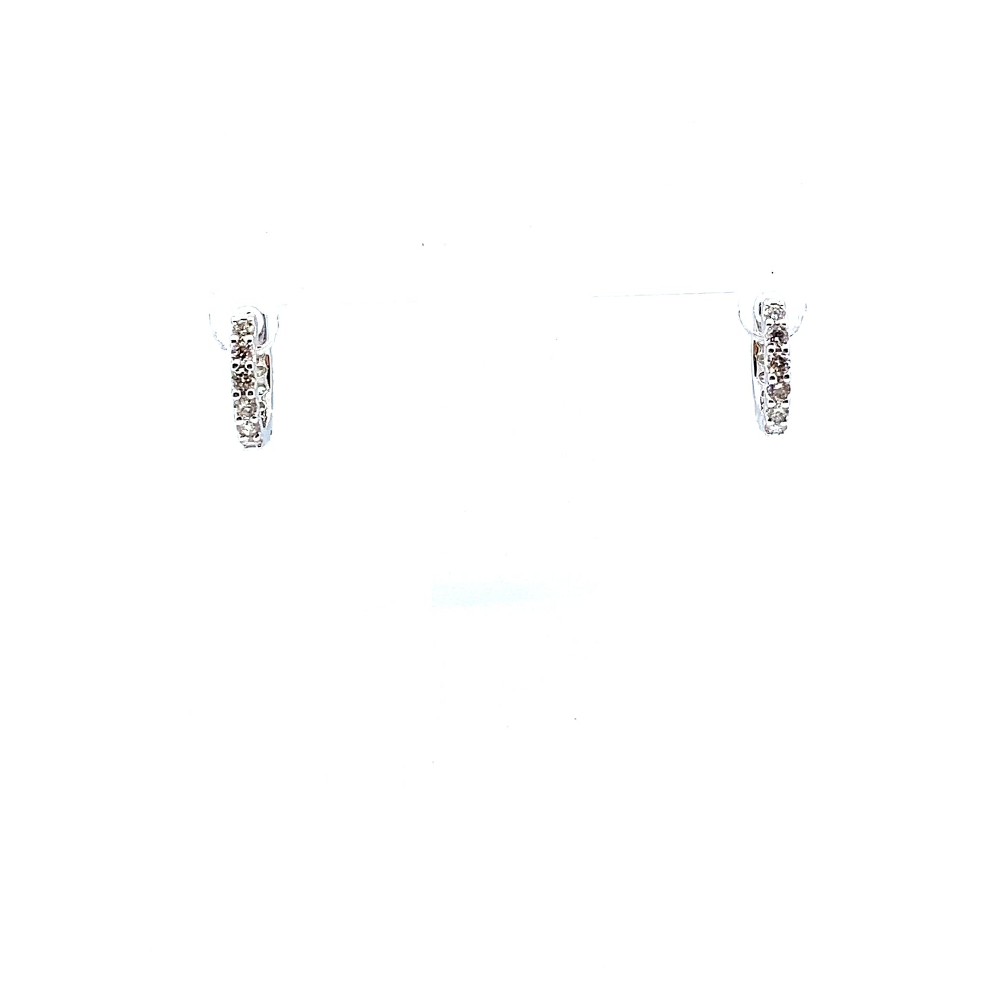18ct White Gold Fully Set Diamond Hinged Huggie Earrings
