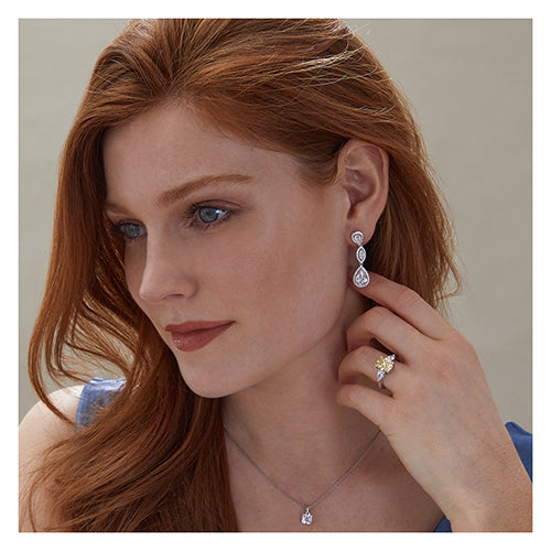 Sterling Silver Cubic Zirconia Opulent Drop Earrings