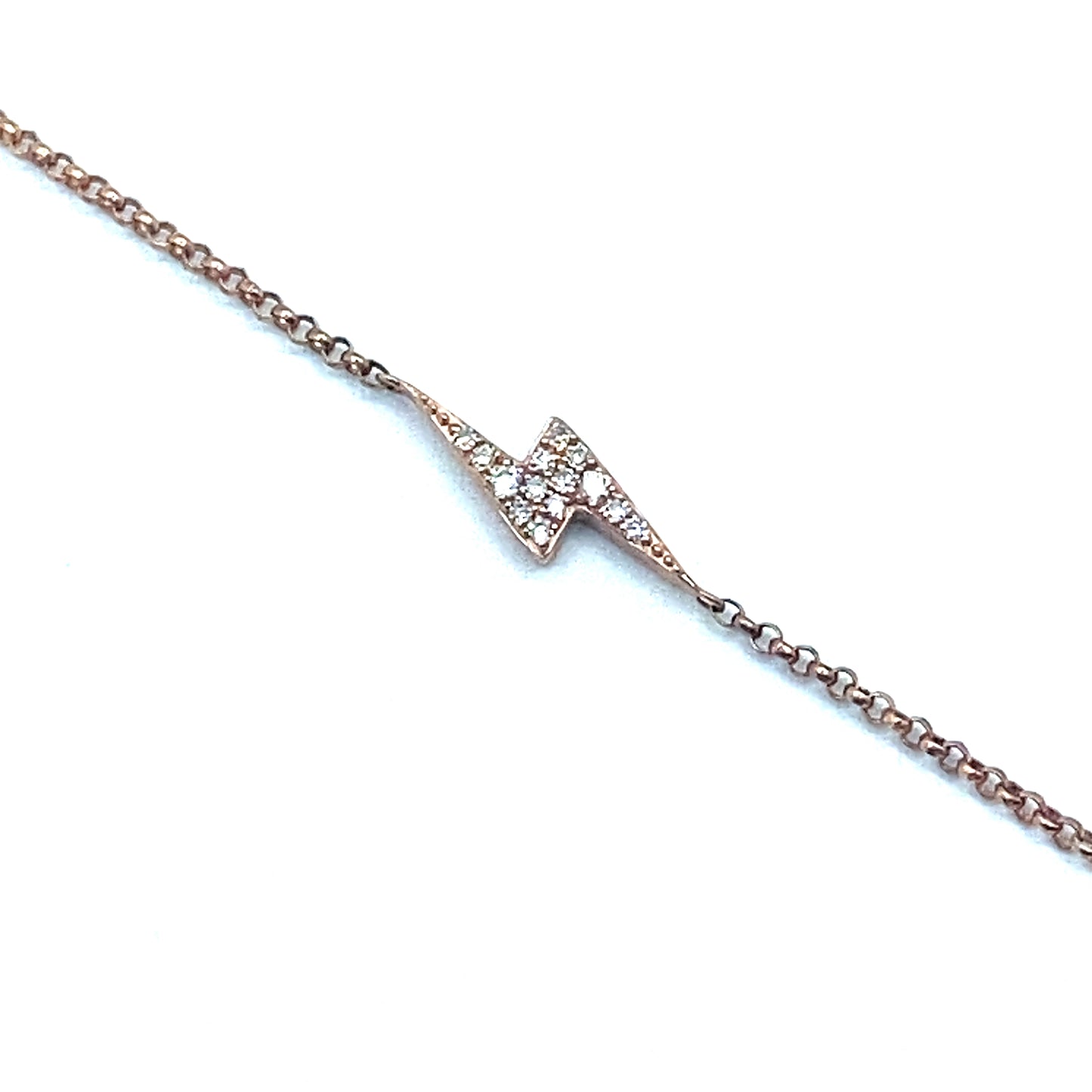 9ct Rose Gold Ziggy Stardust Lightning Diamond Bracelet