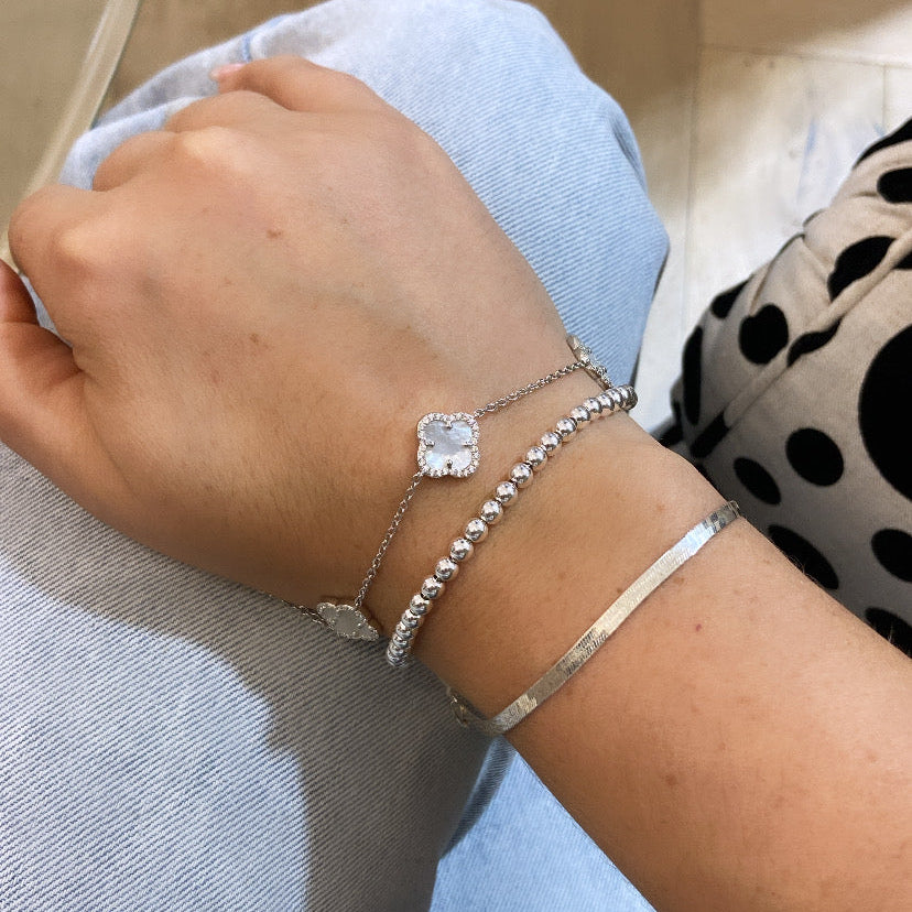 Silver Wide Flat Snake 7" Bracelet