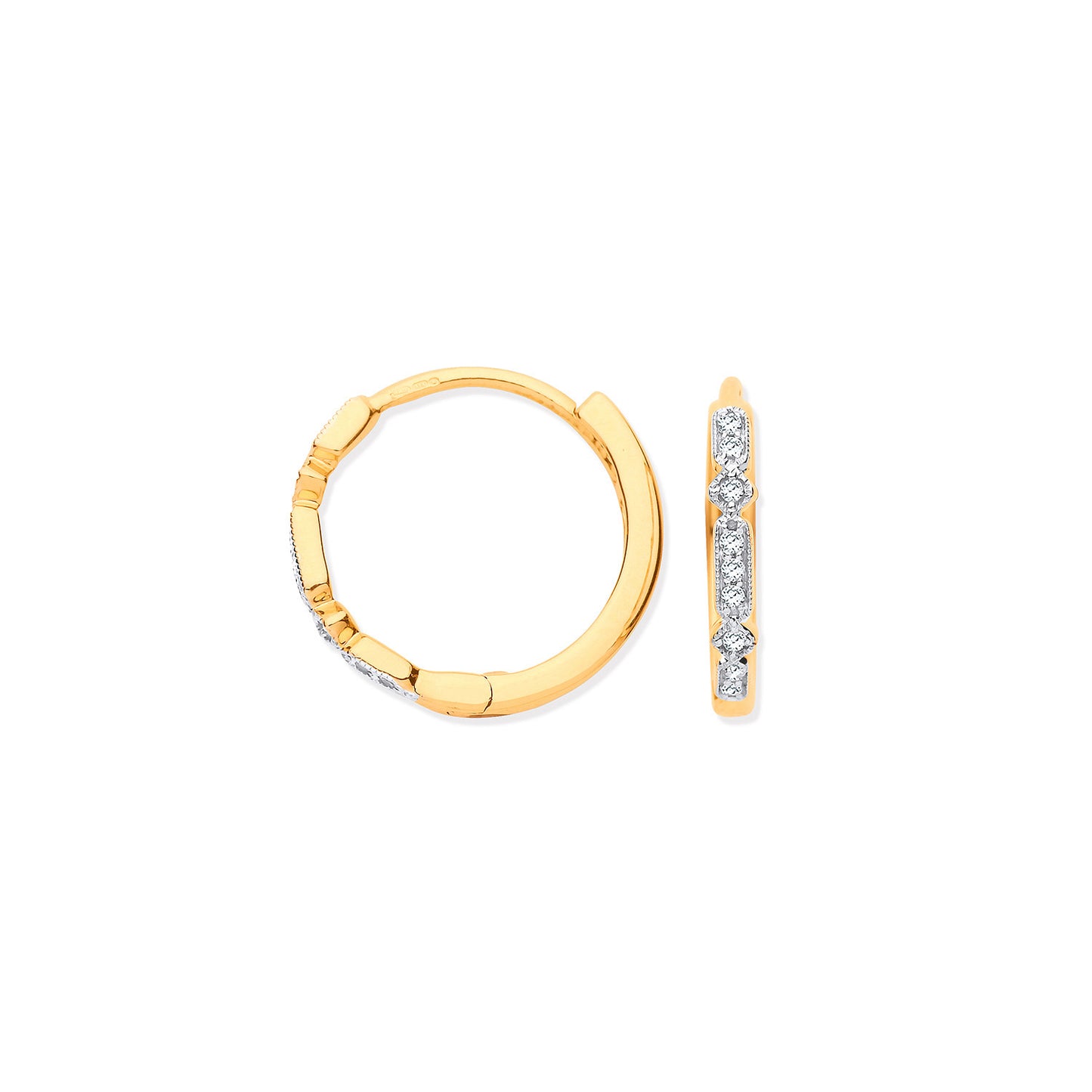 0.08cts Diamond Hoops in 9ct Yellow Gold