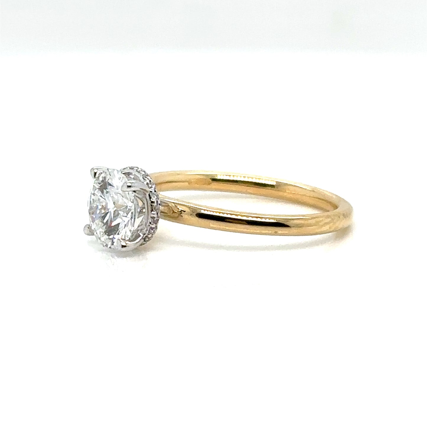 1ct Diamond Solitaire Hidden Halo Engagement Ring