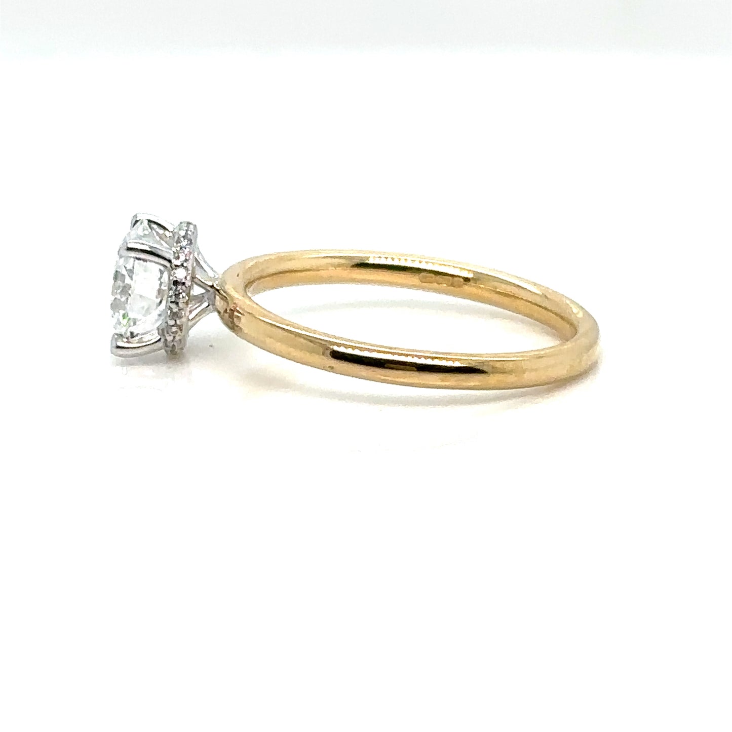 1ct Diamond Solitaire Hidden Halo Engagement Ring