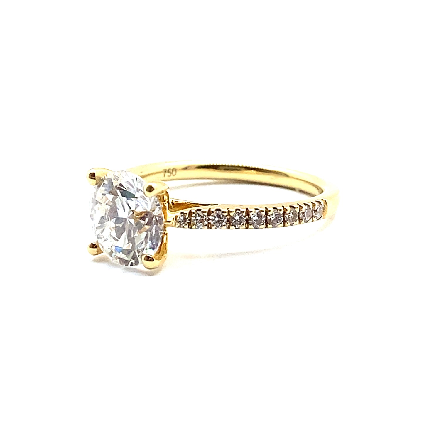 Bespoke 1.83ct E, VS2 Lab Grown Diamond 18ct Yellow Gold Engagement Ring