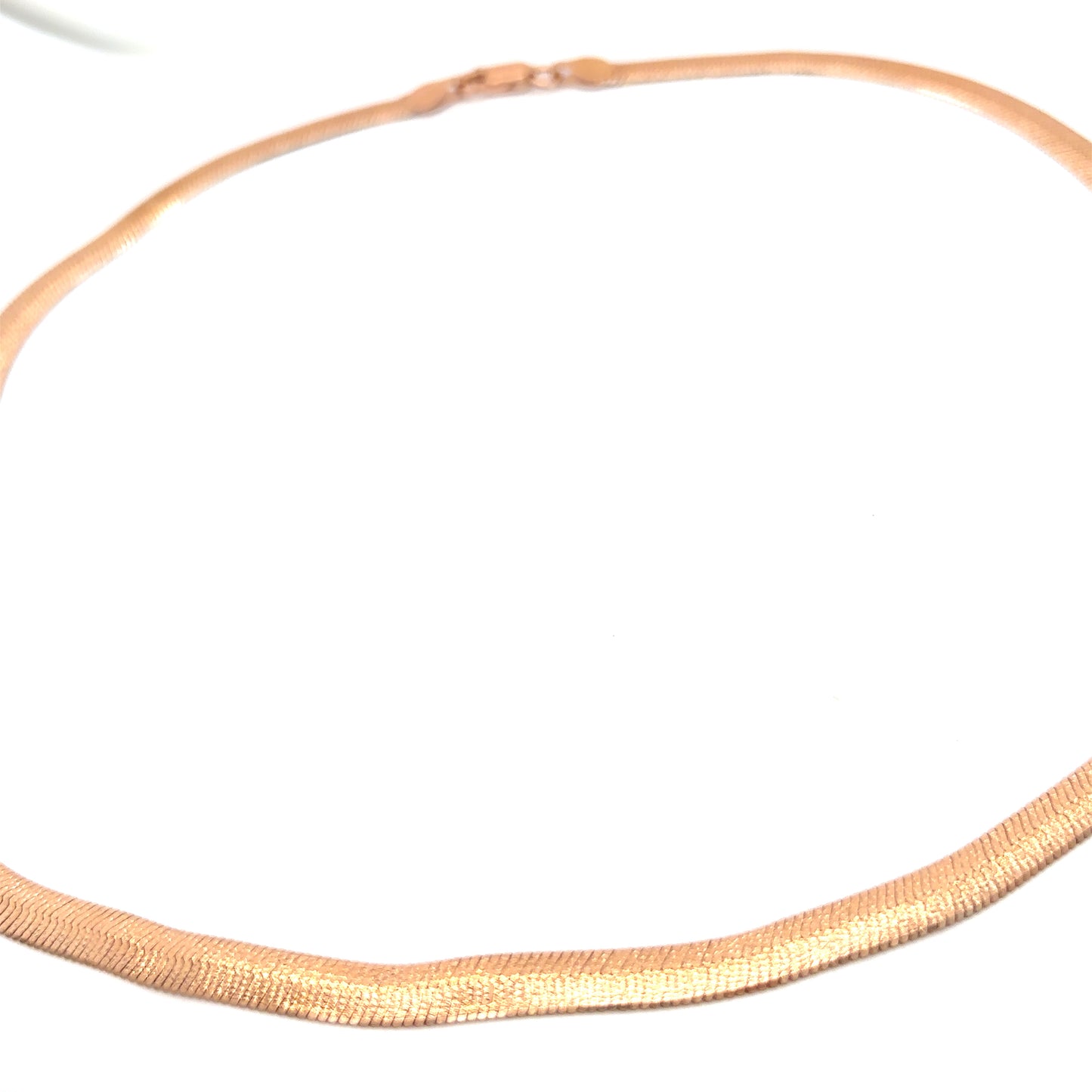18ct Rose Gold Sterling Silver Textured 18" Snake Necklace