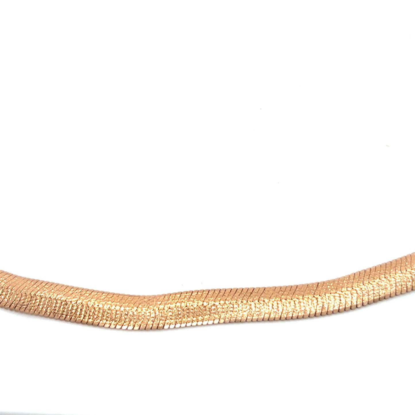 18ct Rose Gold Sterling Silver Textured 18" Snake Necklace