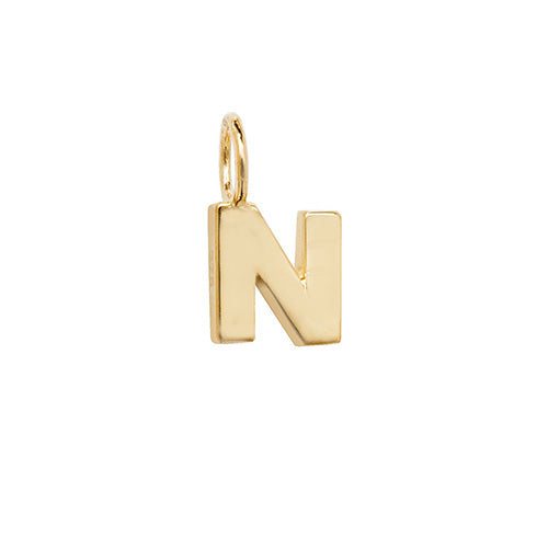 9ct Yellow Gold Initial Pendant 'N'