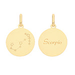 9ct, 18mm Gold Scorpio Zodiac Pendant