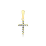 9ct yellow gold cz cross pendant