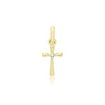 9ct Yellow Gold CZ Mini Cross Pendant