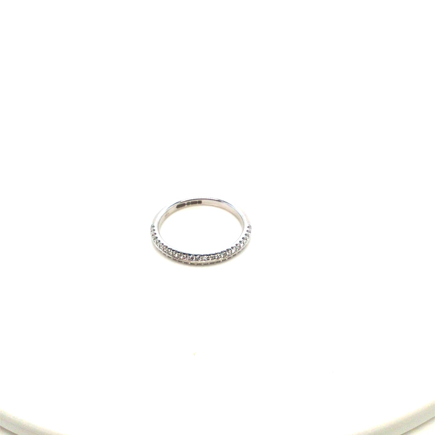 Knife Edge Design Diamond Half Eternity Ring in 14ct White Gold
