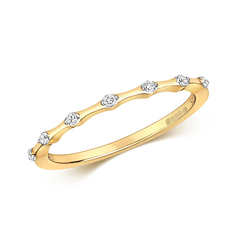 DIAMOND RING 9CT Y/G GH SI3-11 0.07CT