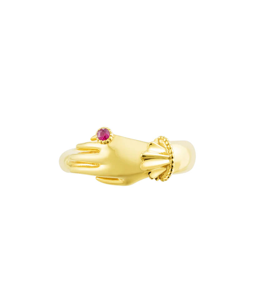 "Pinky Promise" With Ruby Ring in 18ct Gold