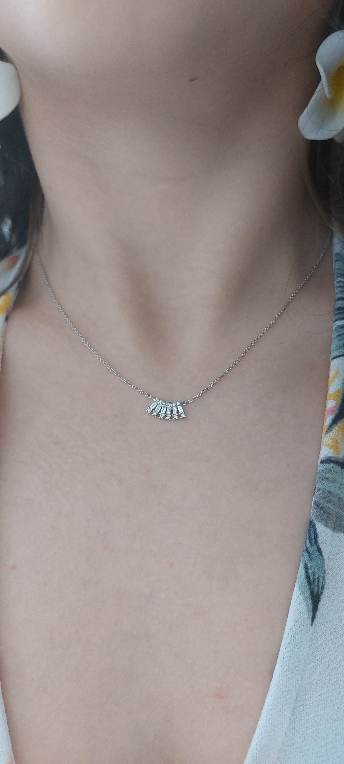 9ct White Gold Diamond Maseratti Necklace