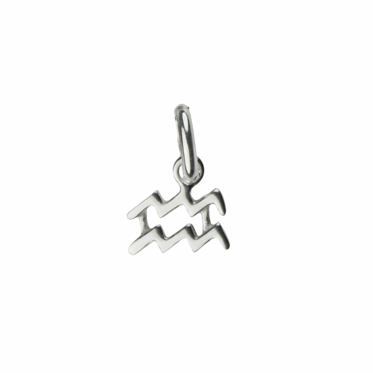 Sterling Silver Aquarius Star Sign Mini Pendant Necklace, 18"