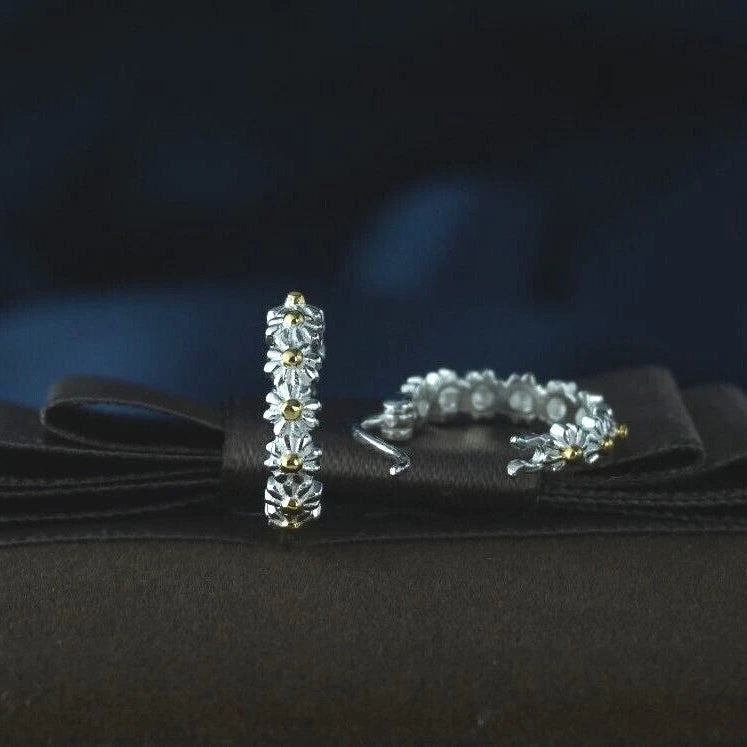 Sterling silver daisy hoops