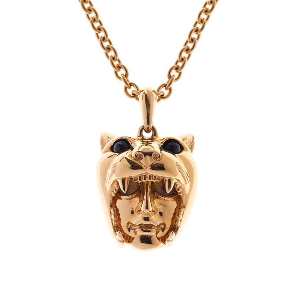 Gold Plated Dionysus Leopard and man Pendant